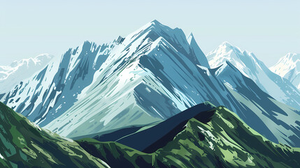 low square mountain ridge Stock vector illustration