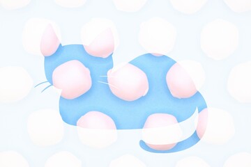 ねことマシュマロのレター素材