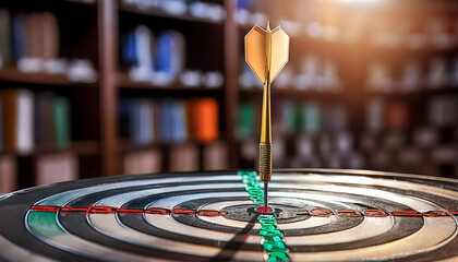 a business aim dart aimed at the target, capturing the pursuit of excellence and continuous improvement in business performance