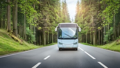 Obraz premium Bus in forest road