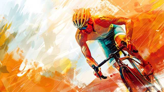 abstract graphic bicycle racing sports wallpaper for web design banner copy space