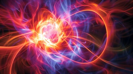 Radiating Electromagnetic Waves of Vibrant Abstract Energy and Light