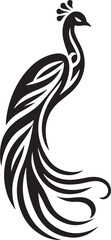 Fototapeta premium Peacock bird animal vector icon illustration.