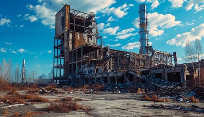 ruins after the fire indicate damage from fire accidents 