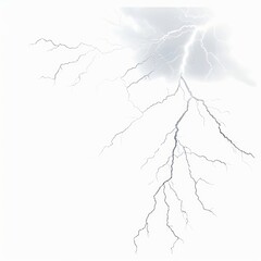 Vivid blue lightning bolt striking in dramatic sky. Natural phenomenon concept