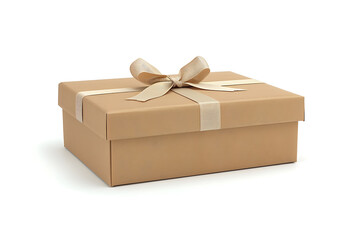 Gift box with bow on white background