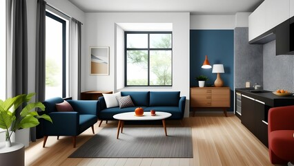 interior of living room with sofa