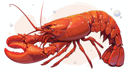 Full length lobster sketch style vector illustratio