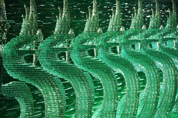 Serpent statue or Big snake statue Crystal Decorate in The Temple at Bangkok thailand