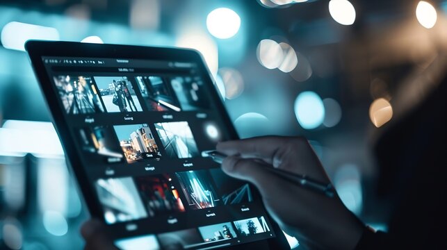Photo editor user interface on tablet computer : Generative AI
