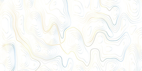 Fototapeta premium Abstract wavy topographic map. Abstract wavy and curved lines background. Abstract geometric topographic contour map background. Cut out paper design style abstract background.