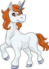 A Unicorn horse with horn cartoon mythological animal from myth illustration