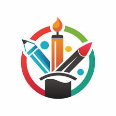  A logo for art supplies vector artwork illustration 