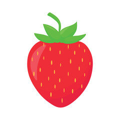 Obraz premium Strawberry in flat style isolated on white background.Vector illustration