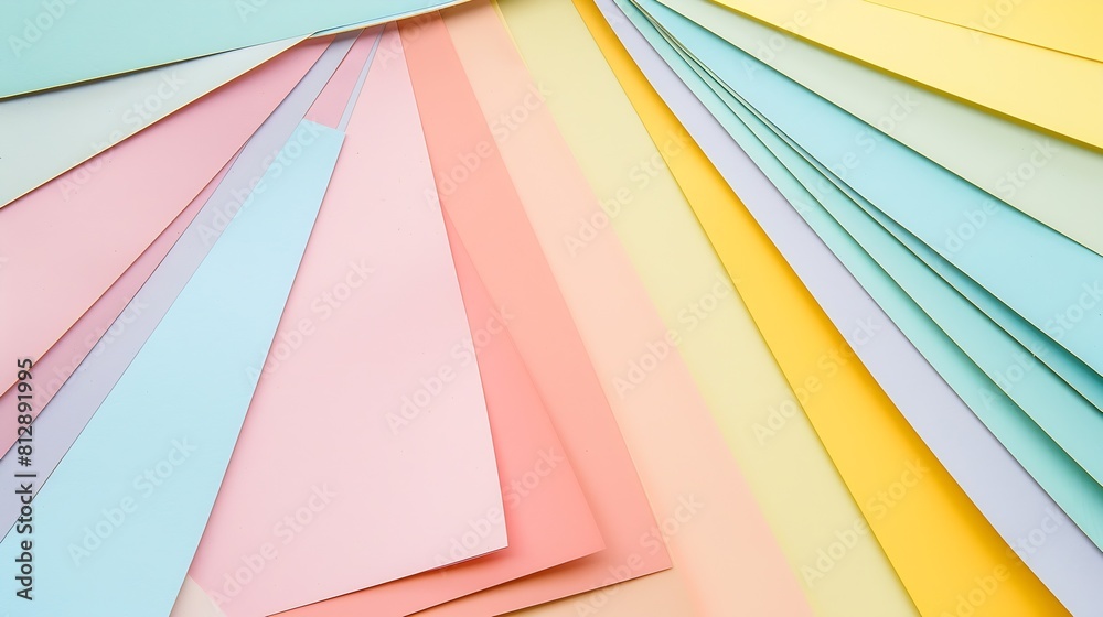 Aufkleber layout of colorful cardboard sheets in pastel shades : generative ai