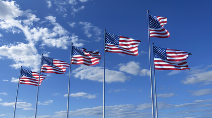 American flags raised for holiday celebrations