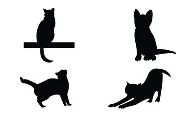 Cat Vector And Silhouette Design Collection. 