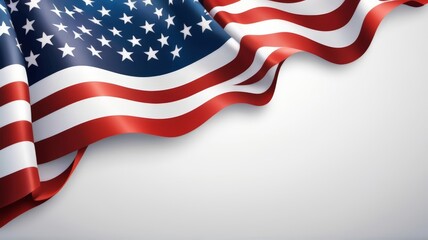 Singular USA Flag Memorial Days Dynamic Artwork Suitable for Graphic Resources Banner. Copy Space