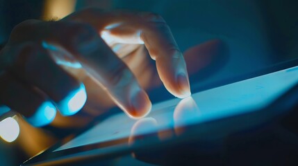 Man watching videos online on tablet : Generative AI