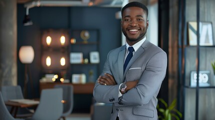 successful business leadership collaboration corporate diversity partnership teamwork business person in formal suit smiling confident and vision in modern interior office background,ai generate