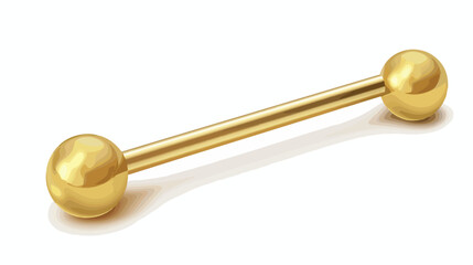 Golden labret stud realistic piercing jewelry 3d ve