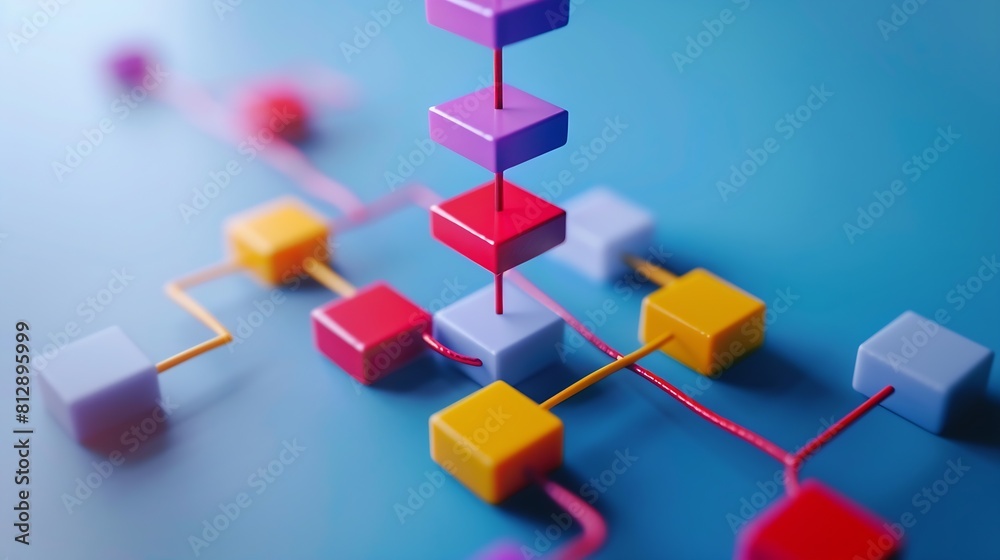 Aufkleber Business hierarchy  company structure concept Business process plan and workflow automation flowchart Virtual screen Mindmap or Organigram Relations of order or subordination between m : Generative AI