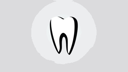 Graphic black and white tooth dental care logo temp