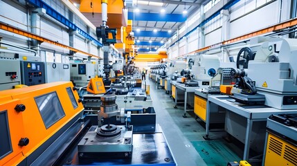 Modern Manufacturing Workshop with Advanced Machinery and Equipment