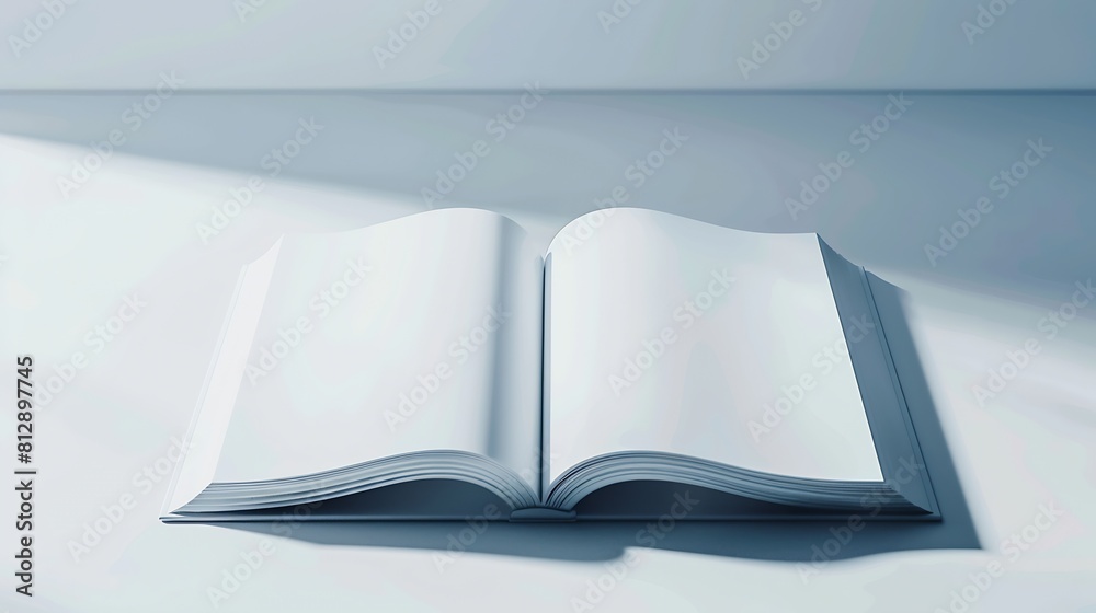 Poster blank catalog magazine book template with soft shadows ready for your design : generative ai