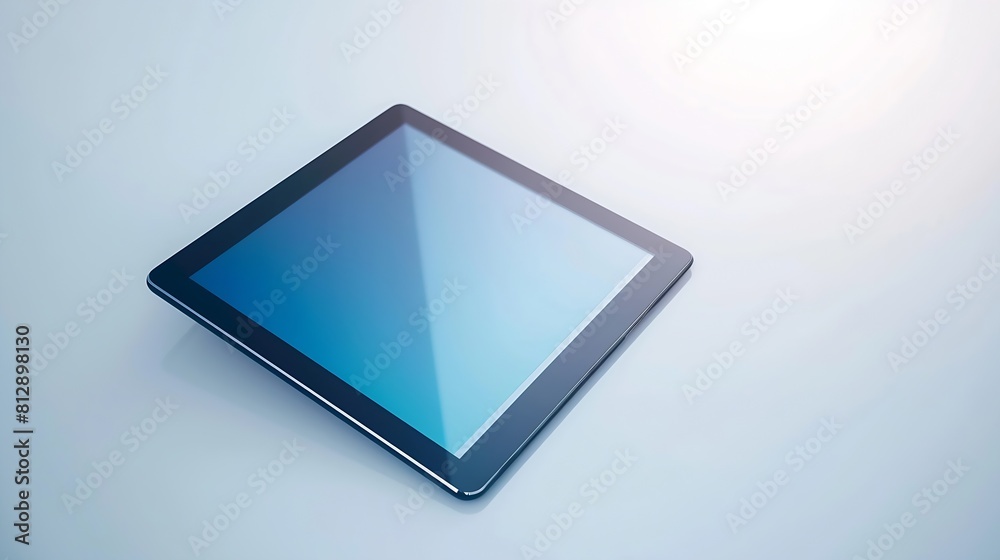 Aufkleber tablet isolated on white background with online video app on screen : generative ai