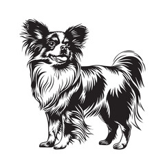 chihuahua border collie papillon dog silhoutte art high quality vector for prints