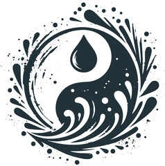 Vector stencil design of Yin and Yang symbol
