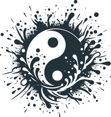 Vector stencil of Yin and Yang in designer style