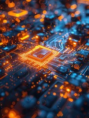 Fototapeta premium Investigate the advancements in nanoelectronics