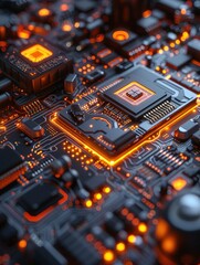 Fototapeta premium Investigate the advancements in nanoelectronics