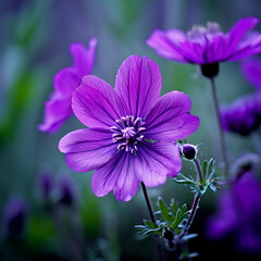 Fototapeta premium A Wild Purple Flower Close up photo