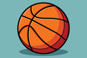 Obraz premium A basketball ball placed against a vibrant blue background, showcasing its texture and design, Basketball ball Customizable Disproportionate Illustration