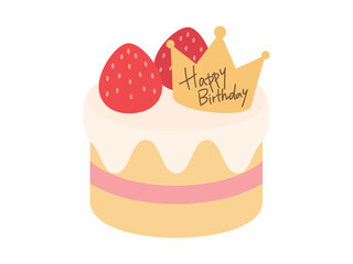 誕生日_いちごが2つ乗ったミニショートケーキ