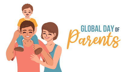 Global day of parents. Parents day illustration for flyer, banner, social media post, poster
