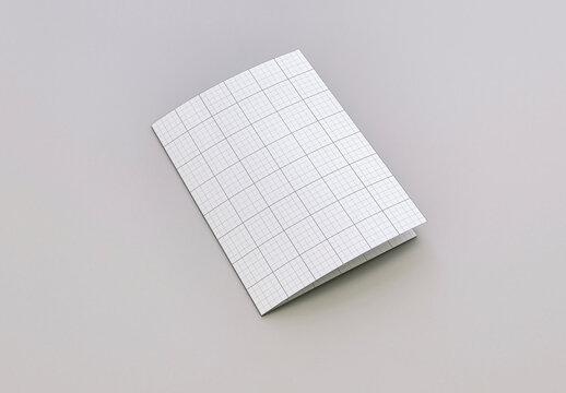 A5 Trifold Close Cover Brochure Mockup