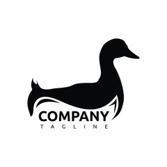 Duck logo brand template in black color