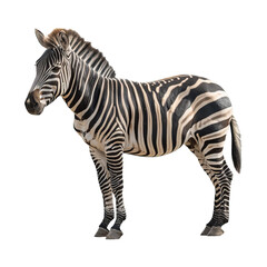Fototapeta premium Zebra isolated on transparent background.