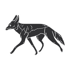 Jackal Icon Silhouette Illustration. African Animals Vector Graphic Pictogram Symbol Clip Art. Doodle Sketch Black Sign.