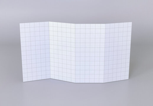 Four Accordion Fold Brochure Stand Mockup