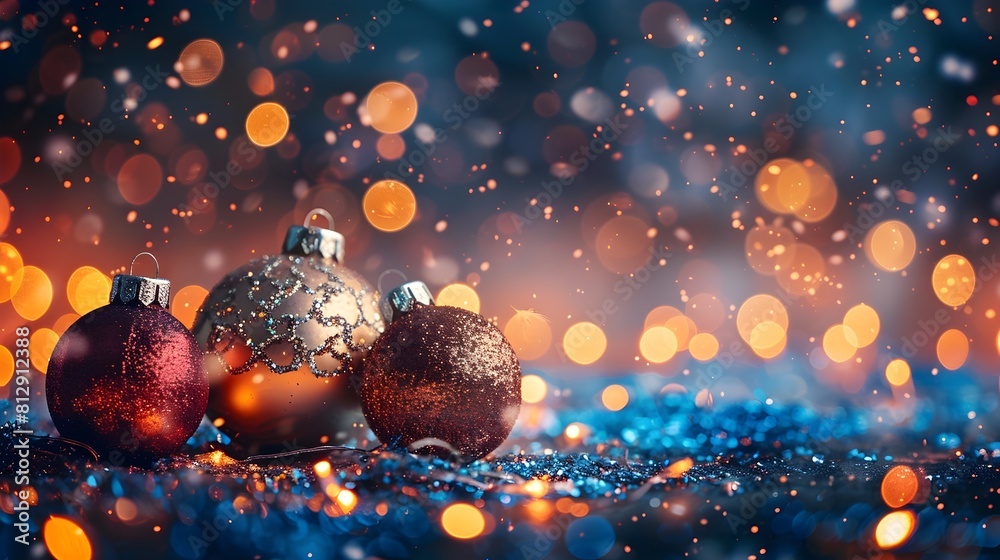 Poster captivating of the sparkling new year 2025 with glittering ornaments and enchanting lights