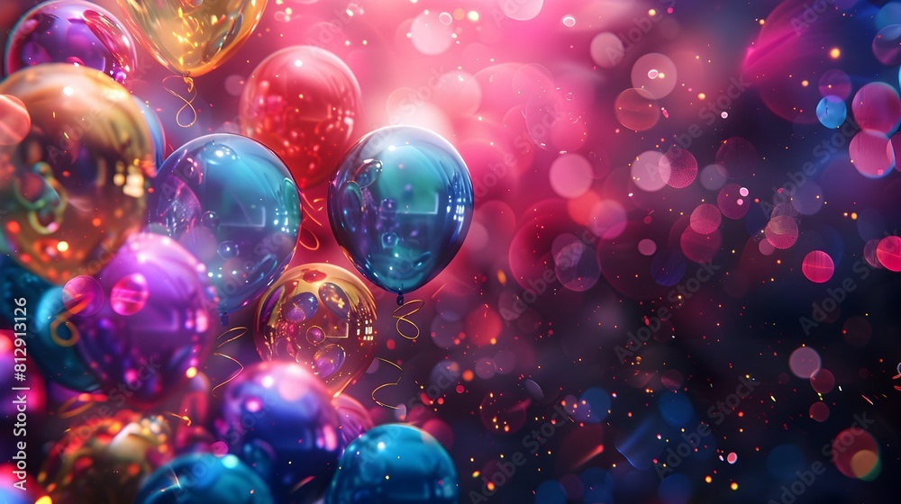 Aufkleber Captivating Colorful Bokeh Backdrop for Festive 2025
