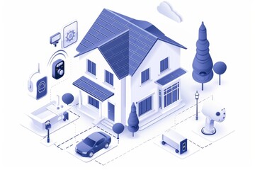 Fototapeta premium Optimize CCTV systems with surveillance cameras and learning models for advanced real-time home safety monitoring.