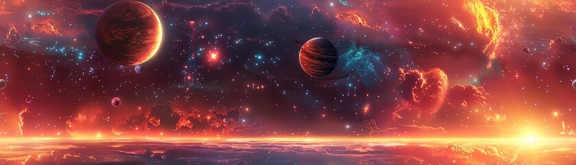 Capture the essence of otherworldly exploration with a cosmic mural of planets