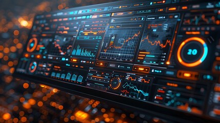 Advanced sports analytics software monitor displaying high-resolution data on athlete strategies and health monitoring, hyperrealistically depicted with sharp graphics.