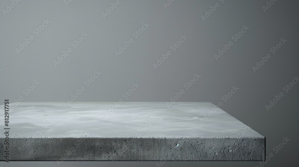 Poster cement shelf table isolated on a grey backgrounds for display products : Generative AI